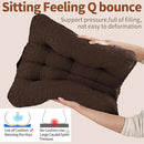 Large Chair Cushions with Handle, 20"x 20" Bite-Size Memory Foam Seat Cushions for Wicker Chair, Patio Non-Slip Rattan Chair Pads, Square Floor Cushion, Brown by CozyNest Decor