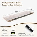 36 Inch Floating Shelves, 3D Textured Wood Grain, 36"x9.25"x1.5" Inch Deep Floating Shelves for Wall, Wooden Shelves for Bathroom, Bedroom, Living Room, Washed White by CozyNest Decor