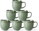 AmorArc 12oz Coffee Mugs, Ceramic Coffee Mugs set of 6 for Man, Woman, Dad, Mom, Modern Coffee Mugs with handle for Latte/Cappuccino/Milk/Cocoa. Dishwasher&Microwave Safe, Jade Green by CozyNest Decor