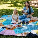 Jumbo Picnic Rug, Large Picnic Mat, 6'7" x 6'7", Outdoor Waterproof Picnic Blanket Beach Mat, Foldable & Waterproof, Picnic Blankets Ideal for Beach & Park, Outdoor Blanket, Happy Now by TinyTreasures Baby Boutique