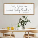SRSZHIYUE Give Us This Day Our Daily Bread Sign Wall Decor Art 32"×12" Matthew 6:11 Dining Room Kitchen Large Wood Framed Wall Hanging (Wood) by CozyNest Decor