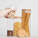 73oz Glass Pasta Storage Jars, Tall Glass Jars with Bamboo Lids, Spaghetti Container, Set of 3, Kitchen Storage Containers for Pasta, Pantry Organizers by CozyNest Decor