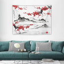 Cherry Blossoms Tapestry, Japanese Fuji Mountain Wall Tapestry, Nature Landscape Wall Art for Bedroom & Living Room Decor, 40"x30" by CozyNest Decor