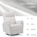 COLAMY Swivel Recliner Chair with Footrest, Rocker Glider Chair High Back with Double-Layer Cushion, Rocker Recliner for Nursery & Living Room, Bedroom, White by TinyTreasures Baby Boutique