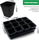 Seed Starter Tray, 5 Packs Plant Tray, Durable Plastic Growing Trays, Stackable Seedling Starter Trays Perfect for Indoor, Outdoor, Greenhouses, 16.5" L x 13.2" W x 2.8" H - Black by GreenHaven Gardens
