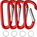 sprookber 4" & 5" Extra Large Aluminum Carabiner D Ring, Caribeener Clips, Spring Snap Hook for Keychain Clip, Set of 4 by TinyTreasures Baby Boutique