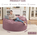 3FT Bean Bag Chair, Comfy Bean Bag Chairs with Memory Foam Filled, Fluffy Beanbag Sofa with Dutch Velvet Cover, Round BeanBag Chairs for Living Room, Playroom - Dusty Pink by TinyTreasures Baby Boutique