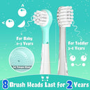 SEAGO Kids Electric Toothbrushes Rechargeable, Toddler Electric Toothbrush with Magnetic Charging, LED Observing Light, 8 Toothbrush Heads for Ages 2-4 -6 Boys Girls (Blue) by TinyTreasures Baby Boutique