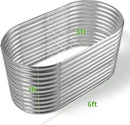 Land Guard 6x3x3ft Oval Galvanized Raised Garden Beds, Large-Capacity Metal Planter Box Outdoor, Durable Deep Raised Garden Bed 3ft Tall, Raised Beds for Gardening Vegetables, Classic Silver by CozyNest Decor