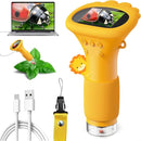 Microscope for Kids, Ahalfcit Microscope with 2'' Inch Screen -1000X Zoom Portable Camera, Birthday for 3 4 5 6 7 8 9 0 11 12 Years Old Kids,Science Educational Toys - Yellow by TinyTreasures Baby Boutique