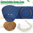 ZMTECH 2 Pack 10 Inch Blue Hanging Planters with Macrame Plant Hanger for Indoor and Outdoor Plants, Self Watering, Drainage Hole, Visible Level Tray by CozyNest Decor