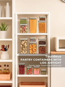 Pop Storage Set – 4 Pack Airtight Food-Grade Containers with Lids, BPA-Free, with Measurement Marks for Flour, Sugar, Pantry Organization by CozyNest Decor