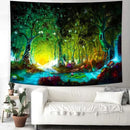 Delur Fantasy Forest Tapestry Mystical River Enchanted Magical Fairy Tale Tree Tapestry Sunrise Landscape Sunset Nature Psychedelic Wall Hanging Headboard for Bedroom Living Room Home Decor (70.8" x 92.5") by CozyNest Decor
