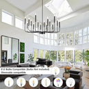 Modern Black Farmhouse Chandeliers, 16-Light Industrial Metal Chandelier Lighting, Classic Candle Hanging Pendant Light Fixtures for Kitchen Island, Living Room, Dining Room, Stair by CozyNest Decor
