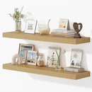 Dreamland 40 Inches Floating Shelves for Wall, 9.3" Deep Long Floating Shelves Set of 2, Large Display & Storage Shelf, Wall Shelf for Bathroom Bedroom Living Room Kitchen Office, Oak by CozyNest Decor