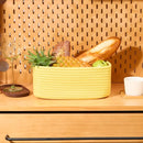 Small Storage Baskets for Organizing | Closet Organizer Bins | Shelf Toy Basket | Woven Rope Baskets | Cube Decorative Box | Shallow Basket | 11.5x7.5x4.7” | 3 Packs Yellow by TinyTreasures Baby Boutique