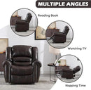 CANMOV Leather Recliner Chair Set of 2, Classic and Traditional Manual Recliner Chair with Comfortable Arms and Back,Manual Single Recliner Sofa for Living Room, Dark Brown by CozyNest Decor
