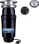 Waste Maid 10-US-WM-458-SL-3B Garbage Disposal Anti-Jam Stainless Steel Food Waste Grinding System, 3/4 HP Slim Line, Black by CozyNest Decor