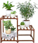 XXXFLOWER Plant Stand Indoor Outdoor 3 Tiers Wood Plant Shelf for Multiple Plants ，Large Plant Rack for Window Garden Balcony Patio Porch Living Room by GreenHaven Gardens
