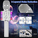 Amazmic Kids Karaoke Microphone Machine Toy Bluetooth Microphone Portable Wireless Karaoke Machine Handheld with LED Lights, Gift for Children Adults Birthday Party, Home KTV(Silver) by TinyTreasures Baby Boutique