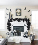 Lvydec 2 Pack Black Halloween Fall Maple Garland - 5.9ft/Piece Artificial Hanging Fall Leave Vines Garland Autumn Decor for Thanksgiving Home Wedding Party by CozyNest Decor