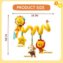 Jollybaby Crib Stroller Car Seat Toys for Baby 0-3-6-9-12 Months, Tummy Time Hanging Sensory Toys for Newborn with Music Box and Teether, Spiral Carseat Toy for Infant Boys Girls Gifts (Little Lion) by TinyTreasures Baby Boutique
