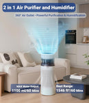 2 in 1 Air Purifier with Humidifier,Air Purifiers for Home Large Room,Humidifier and Air Purifier in one HEPA Purifier for Home Pets Remove Pet Odor Smoke Pollen Dust for Bedroom,Living Room,Office by TinyTreasures Baby Boutique