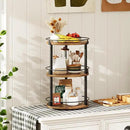 3-Tier Lazy Susan Organizer, Rotating Spice Rack, Spinning Organizer, Industrial Turntable Spice Rack Organizer for Cabinet, Kitchen Countertop, Pantry, Rustic Brown and Black SR23BR by CozyNest Decor