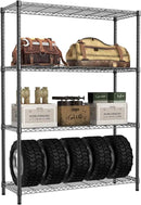 IZEUK 1400 LBS Garage Black Shelving Wide Storage Shelves 4 Tier Adjustable Heavy Duty Metal Wire Rack Standing Shelf Unit for Kitchen Office College Dorm Garage Warehouse 15.8" x 45.8"x 59.4" by CozyNest Decor