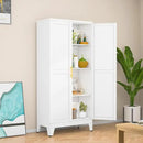 White Metal Storage Cabinet, 48" Steel Cabinets for Home Office, Kitchen Pantry Storage Cabinet with Doors and 3 Adjustable Shelves, for Office, Home, Garage, School by CozyNest Decor