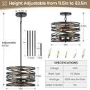 Farmhouse Chandelier, Dining Room Light Fixture, 3-Light Modern Black Pendant Light Fixture, Rustic Industrial Ceiling Hanging Light Fixture for Entryway Foyer Kitchen Over Table Hallway by CozyNest Decor