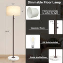 Floor Lamp for Living Room,Dimmable Gold Floor Lamp,Modern Standing Lamp with Marble Base,Tall Standing Lamp for Bedroom, Reading,Office & Kids' Room,LED Bulb Included(Brown) by CozyNest Decor