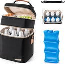 Breastmilk Cooler Bag with Ice Pack Fits 6 Baby Bottles Up to 9 Ounce by TinyTreasures Baby Boutique