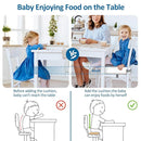 Toddler Booster Seat for Dining Table Chair,Non-Slip Bottom Baby Kid Booster Seat for Dining Table,2 Adjustable Straps,Portable Booster Seat for Table Travel Booster Seat for Toddler(Grey+White) by TinyTreasures Baby Boutique