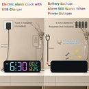 Peakeep Digital Alarm Clock for Bedrooms, Date Day of Week Large Display Numbers 6 Brightness Dimmer, 5 Volume Loud for Heavy Sleepers, 8 RGB Colors Electric Desk Clock Battery Backup, Auto DST by CozyNest Decor