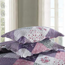 NEWLAKE Quilt Bedspread Sets-Floral Checkered Pattern Reversible Coverlet Set,King Size by CozyNest Decor