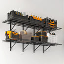 Solid 2x6 ft Garage Storage, 2 Pack 1600 lbs Total Weight Capacity, Heavy Duty Wall Mounted Shelving for Home, Kitchen & Pantry, Black by GreenHaven Gardens