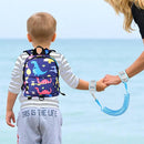Accmor Toddler Backpack Leash with Anti Lost Wrist Link, Cute Mini Child Walking Harnesses Keep Kids Close Back Pack Rope Tether Rein for Baby Boys (Navy Blue/Dino) by TinyTreasures Baby Boutique