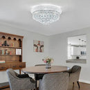 9-Light Crystal Flush Mount Chandelier Ceiling Light Fixture for Living Room Dining Room Bedroom Foyer Entryway Hallway Closet Bathroom (Chrome D22) by CozyNest Decor