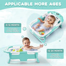 Baby Bathtub,Collapsible Baby Bath Tub with Thermometer & Soft Floating Cushion,Portable Travel Baby Bathtubs for Newborns to Toddlers 0-36 Months(Bear Green) by TinyTreasures Baby Boutique