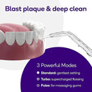 BURST Electric Water Flosser for Teeth Cleaning (3 Modes/White) | Cordless | Plaque Removal Between Braces & Dental Work | Portable Floss | Refillable 110mL Tank by CozyNest Decor