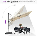 PURPLE LEAF 9 Feet Patio Umbrella Outdoor Cantilever Square Umbrella Aluminum Offset Umbrella with 360-degree Rotation for Garden Deck Pool Patio, Beige by GreenHaven Gardens