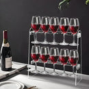 Tosnail 2-Tier Champagne Flute Glass Holder Stand, 10 Slots Champagne Flute Tabletop Stemware Hanging Display Rack for Party, Fits Up to 9 Inch Glasses by CozyNest Decor
