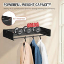 FOCHIER F Laundry Drying Rack Wall Mounted Clothes Drying Rack Collapsible with 5 Aluminum Rods and Drilling Template Long Screwdriver Bit 60 lbs Capacity (Black, 23.6“) by CozyNest Decor