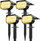 LANSOW Solar Spot Lights Outdoor, [4 Pack/57 LED] 2-in-1 Solar Landscape Spotlights, 3 Modes IP65 Waterproof Dusk to Dawn Solar Powered Flood Wall Lights for Outside Yard Garden Pathway(Warm White) by CozyNest Decor
