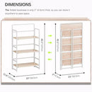 4NM No Assembly Foldable Bookshelf, 3-Shelf Collapsible Bookcase Storage for Small Spaces, 42.1" H, Natural White by CozyNest Decor