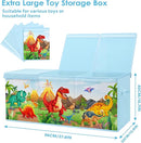 Large Toy Box Chest Organizer with Flip Lid for Kids, Collapsible Oxford Toy Storage Box with Handles for Boys Girls, Sturdy Waterproof Storage Organizer for Bedroom Playroom Nursery, 37.7×12.5×15.7'' by TinyTreasures Baby Boutique