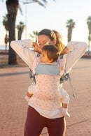 Beco Gemini Baby Carrier from Newborn to Toddler - Certified Ergonomic Newborn Baby Carrier for Infants and Children of 7-35 lbs - M Shape, Adjustable Seat, 100% Cotton (Dots) by TinyTreasures Baby Boutique