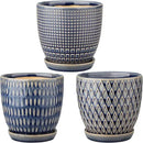 Oairse 4 inches Ceramic Planter Pots 3 Set of Small Round Flower Pots with Drainage Hole and Ceramic Tray for Succulents Cactus Indoor Outdoor Garden Home Windowsill by GreenHaven Gardens