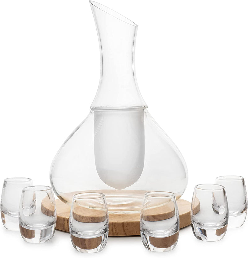 Sake Carafe Set 6 Sake Glass Set 8 5 Oz Glasses For Warm Or Cold Japanese Wine Drinking With A Woode, photo 5 of 7